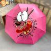 Courage the Cowardly Dog and Scooby-Doo  Pattern, Automatic Folding Umbrella, Portable and Foldable Design, 8 Ribs, a Christmas or Birthday Gift.