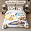 Wildlife Animals Theme Custom Text Or Name 3Pcs Bedding Set 1 Flat Sheet & 2 Pillowcases Personalized Home Bedding