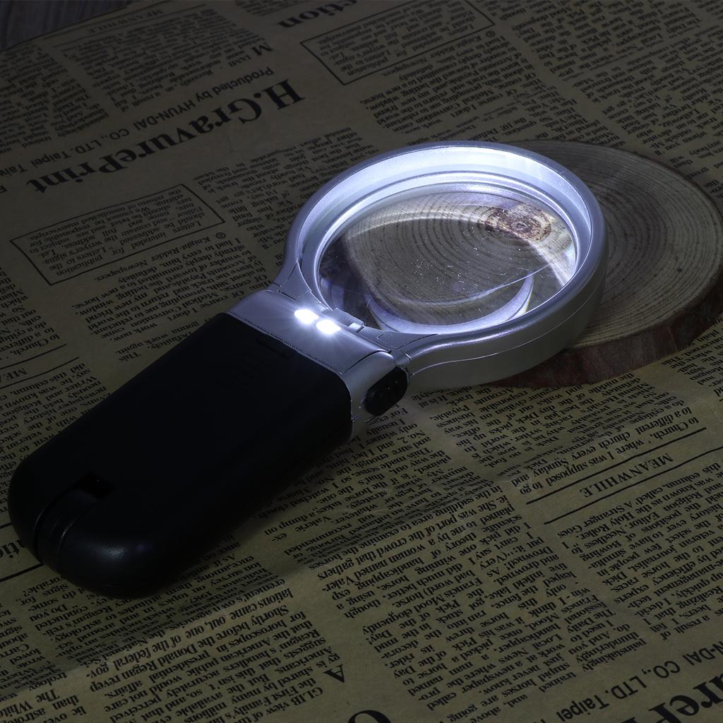 Led Light 3x Magnifier Handheld Mini Loupe Multifunction Folding Magnifying Glass for Reading Jewelry Magnifying Glass