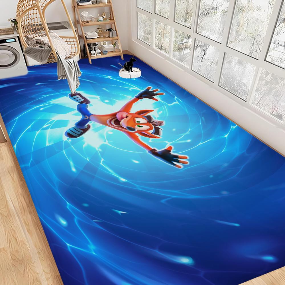 Video Game C-Crash B-Bandicoot Floor Mat INS Style Soft Bedroom Floor House Laundry Room Mat Anti-skid Household Carpets