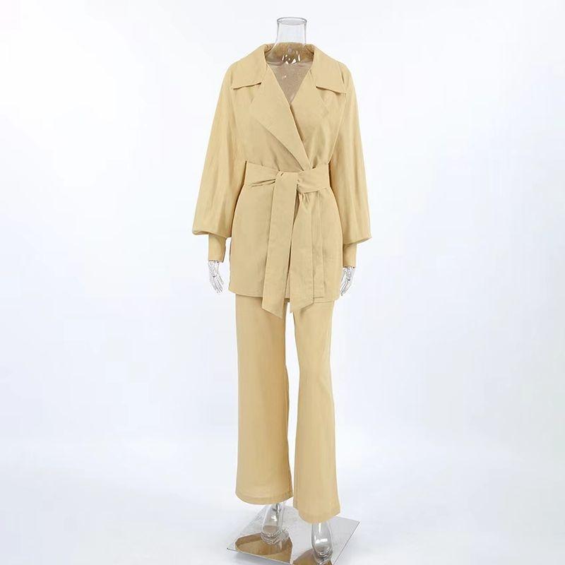 Fashion Wind Pure Color Loose Top and Trousers Casual Suit Loose Strap Top and Pants Set