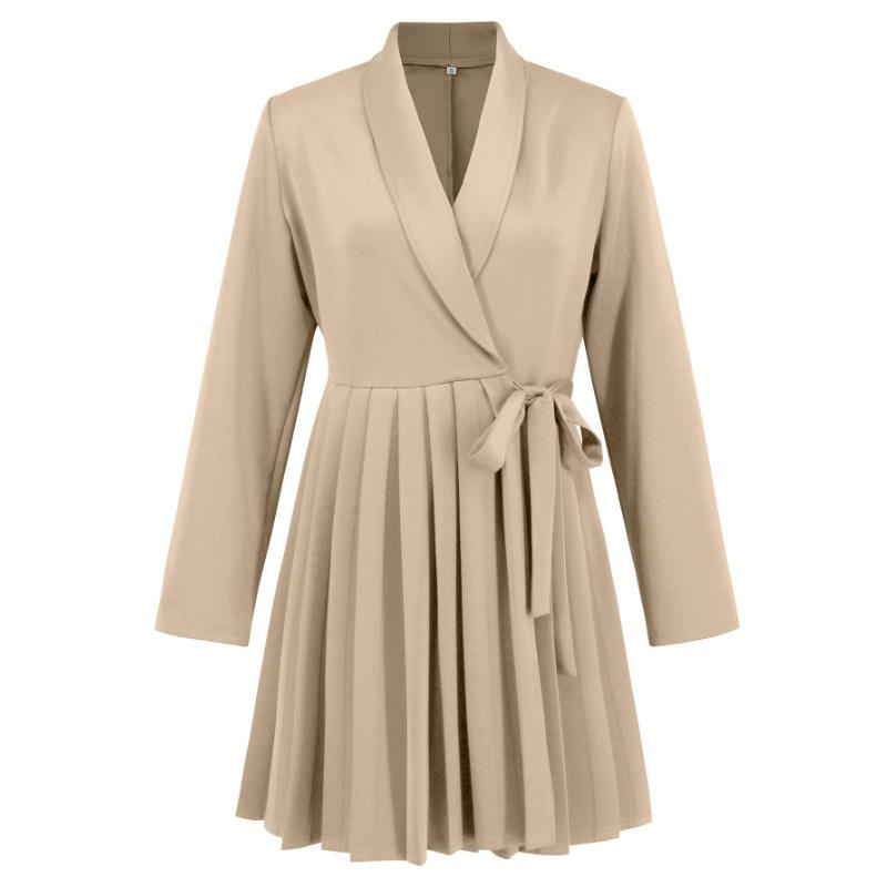 Women's Autumn/winter Lapel Long-sleeved Pleated Professional Suit Dress   buy the best products in the Ayzeze online store