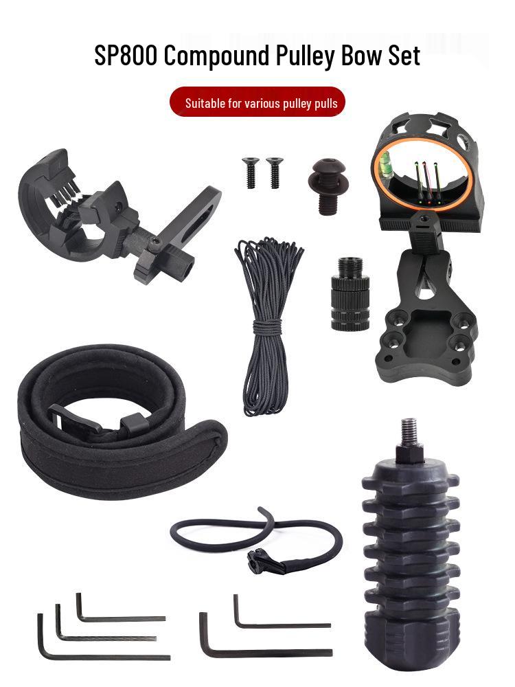 SP800 Compound Bow Beginner Set: Includes Short Rubber Dampener, Sight, Arrow Rest.