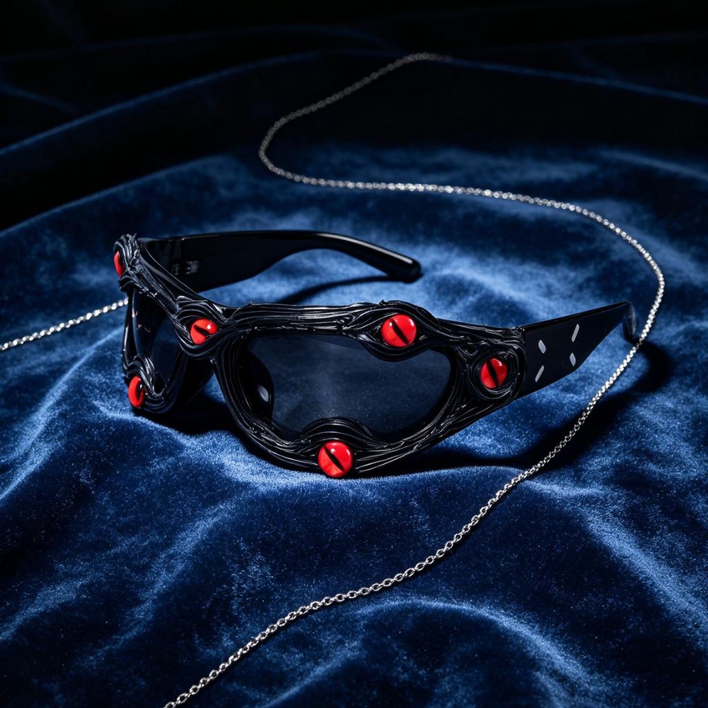 Personality avant-garde pioneer sunglasses men, dark American handmade venom party styling glasses trendy sunglasses women