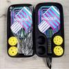 Waterproof Table Tennis Racket Bag Portable Racket Organizer  Holds 2 Paddles and 4 Balls
