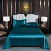 Japanese Style Silky Solid Color Bedding Set - Includes Sheet and Two Pillowcases for a Cool, Nude Sleeping Experience in Summer.