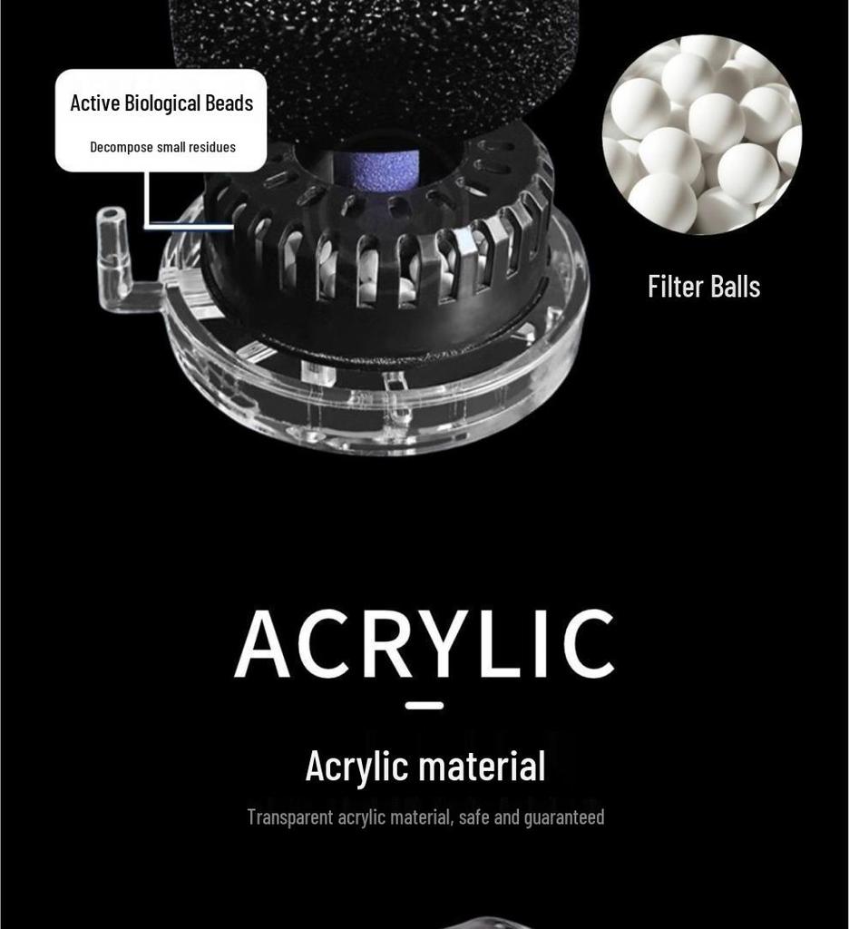 Water Sprite Fish Tank Biochemical Filter with Reverse Air Lift Oxygenation