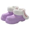 EVA Removable and Washable Rabbit Ear Cotton Shoes Velvet Waterproof Cotton Slippers Winter Wear Rain Shoes Thick Sole High Bag Heel Flanging