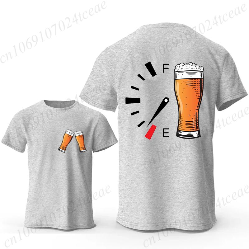

Футболка с коротким рукавом для мужчин женщин футболка одежда пустой пивной бак пивной принт футболки указатель уровня топлива пивная мода повседневный оверсайз топ Y2K 4XL