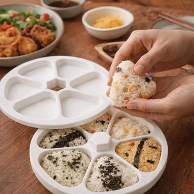 Japanese Style Sushi Press 6 Grids Rice Balls Mold Lunch Box Triangle Sushi Mold  Lunch Preparation