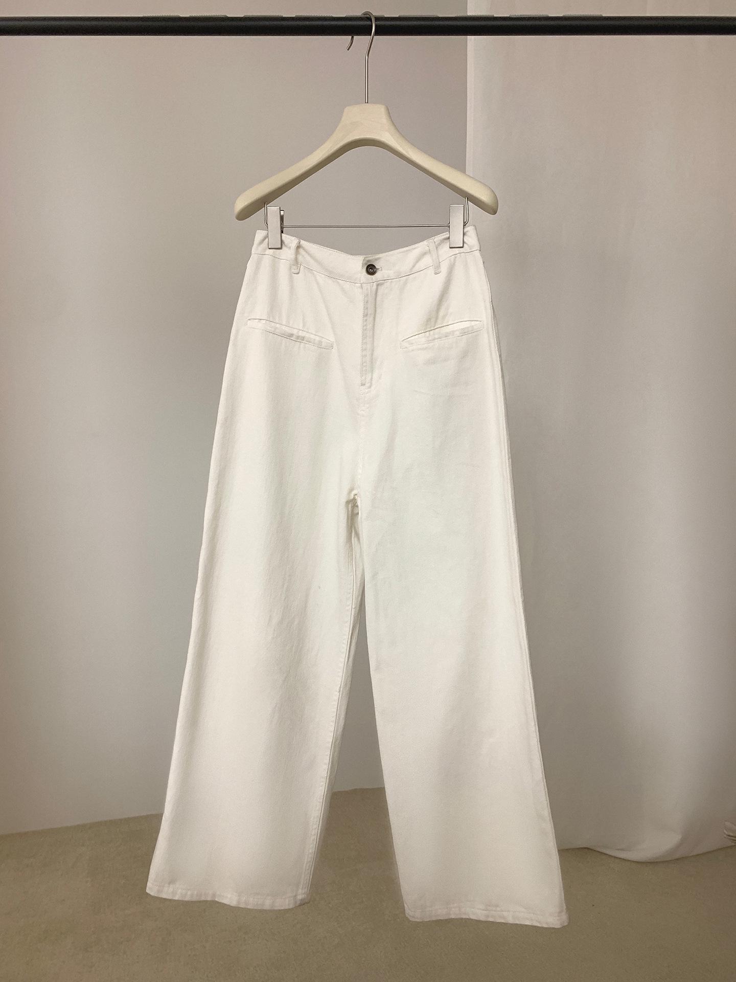 

Qiumeng DT Etoile Women s White Denim Straight-Leg Jeans, Slimming Loose Floor-Length Style (2025 Collection) M білий