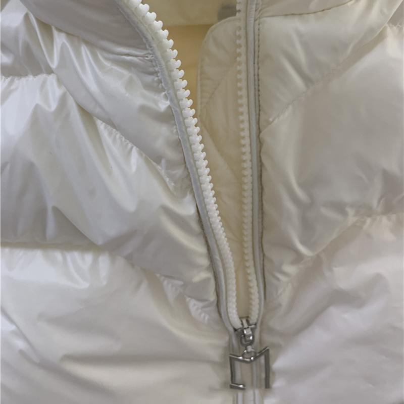 Frauen Herbst Weiße Ente Unten Mantel Jacke Gepolsterte Weste Stehkragen Ärmellose Zipper Tasche Verdicken Lose Alle Spiel Einfarbig