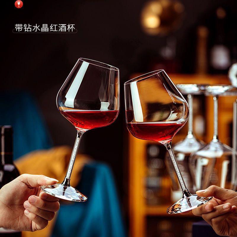 2pcs/set High-end Light Luxury Crystal Glass Goblet Red Wine Glass Champagne Glass Set Household Wine Glass Gift