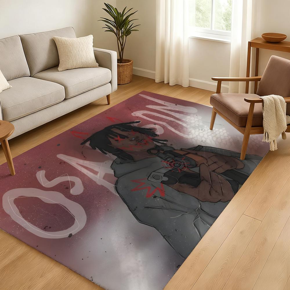 Rapper OsamaSon Psykotic Floor Mat Soft Thickened Absorbent Non-Slip Bedroom Living Room Door Mat Home Decor Flannel Rugs