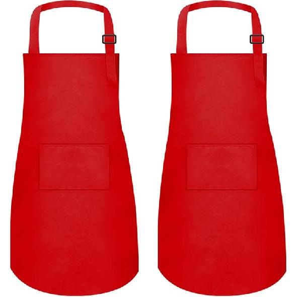 2Pcs Kids Aprons Children Artists Aprons with Pockets Adjustable Chef Aprons for Cooking Kitchen Backing Painting