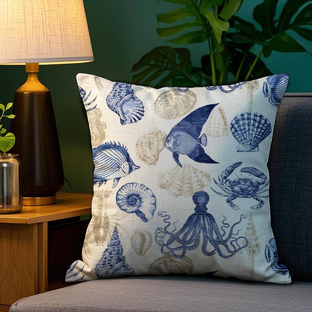 Oean Animals Pillow Case Plush Fabric Soft Double Sided Print Sofa Cushion Cover Throw Pillow Covers