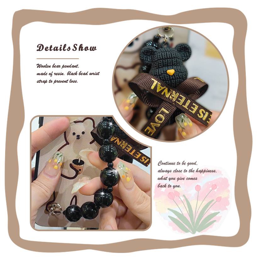 Cartoon Skin-friendly Feel Phone Case For Samsung Galaxy M56 5G/SM-M566B Cute Silicone Back Cover Black Pearl Pendant