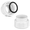 Pool Union Fitting Set for Salt Chlorinator Pipe Service, PVC Threaded Joint with Sealing Washer and Textured Grip for Home Pool Repair