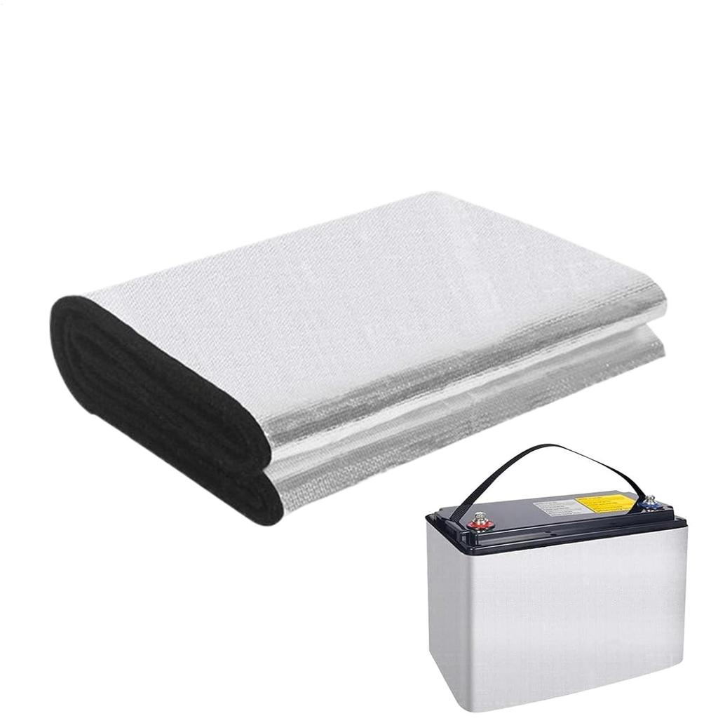 Car Battery Insulation Cover 40.16x7.09 Inch Fireproof Flexible Shield Car Insulation Pad Aluminum Foil Insulation Battery Wrap