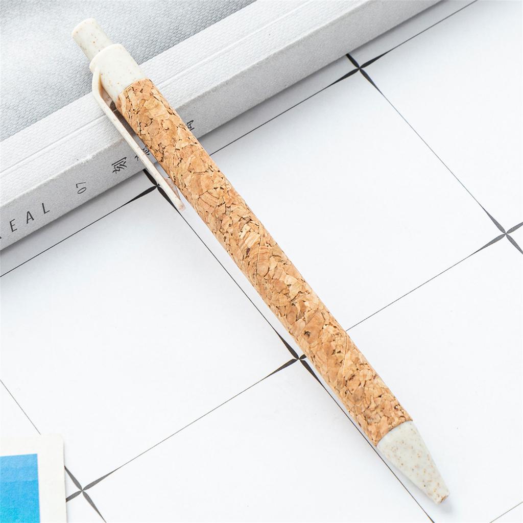 5 Pieces Retractable Ballpoint Pen 1.0mm Signature Pen Wood Grain Writing Pen Stationery Supplies for Student Teacher