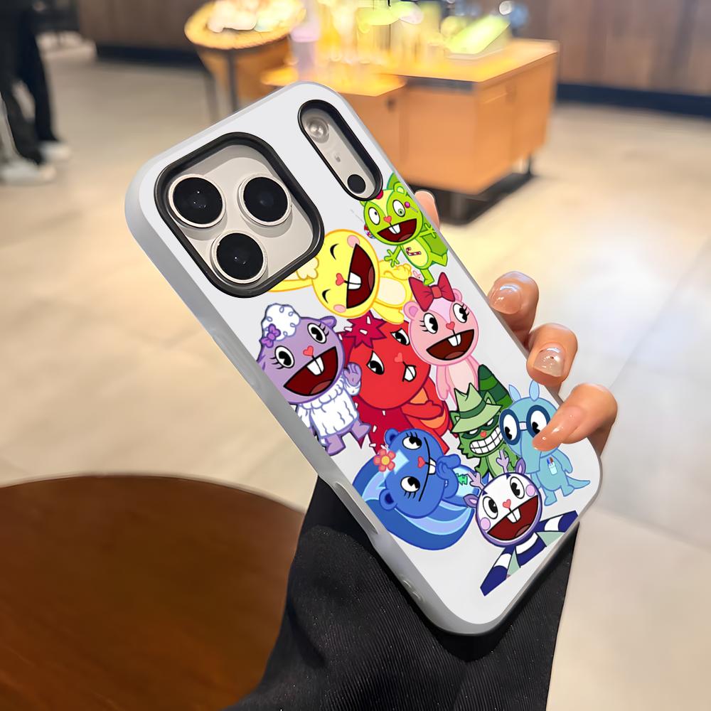 

H-Happy Tree F-Friends Чехол для телефона Для IPhone 17 Air 16 E 15 14 Plus 13 12 11 Pro Max Желейный 2 в 1 Защитный чехол iPhone 16e