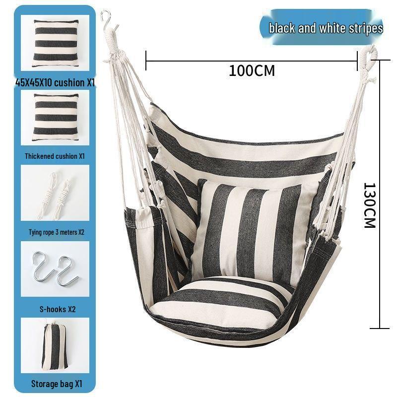 Canvas Hanging Chair: Thickened Indoor/Outdoor Dorm Swing for College Students & Kids