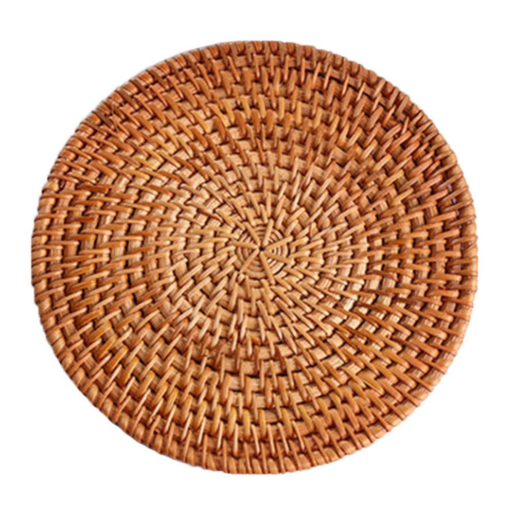 Rattan Handmade Round Coaster Insulation Pot Mat Placemat Kitchen Coaster Tea Ceremony Accessories