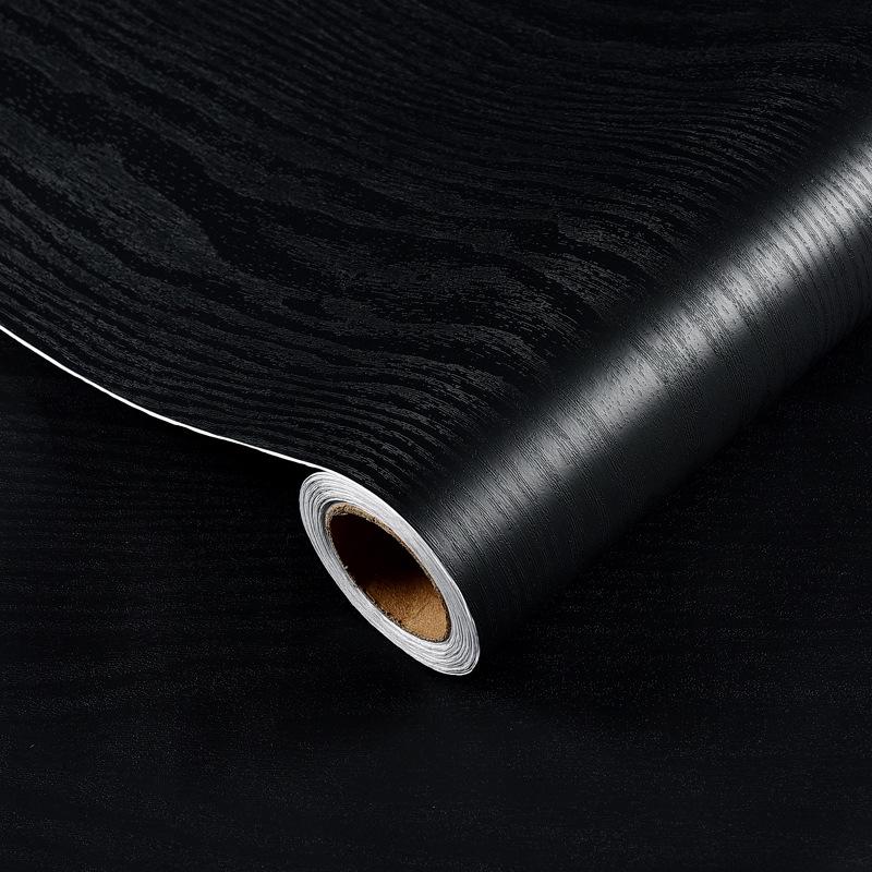 

Водонепроницаемые черные обои с текстурой дерева, самоклеящиеся, для светоблокировки и реставрации мебели 30cm x 1m