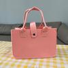 Solid Color Felt Handbag: Large Capacity Commuter and Student Bag