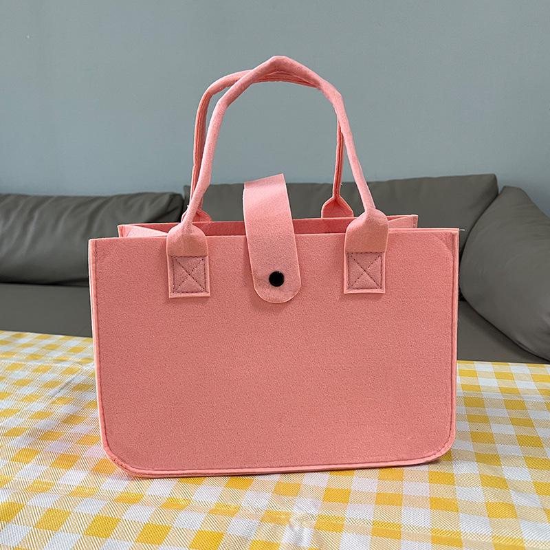 Solid Color Felt Handbag: Large Capacity Commuter and Student Bag