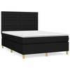 Box Spring Bed with Mattress Black 140x190 cm Fabric