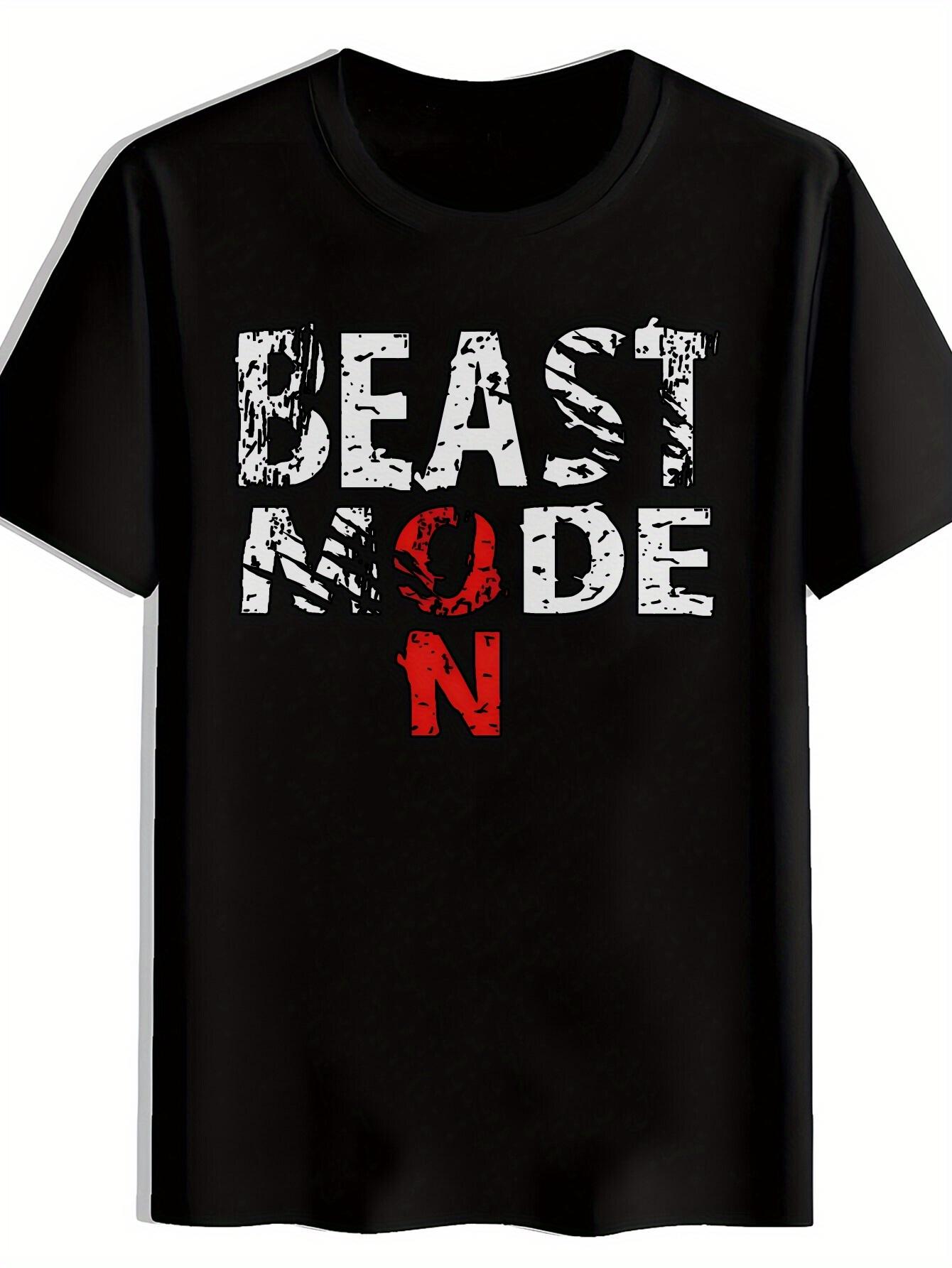 Beast Mode Graphic T-shirt - Bold Red & White Print L