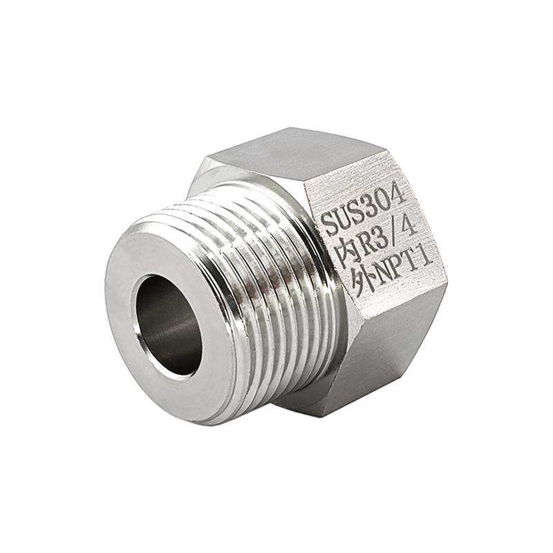 

Stainless Steel 304 Reducing Threaded Adapter: Female R3/4 BSPT to Male NPT 1 Inch