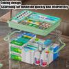 1PC Double-Layer Medicine Box Storage Box - Portable Medicine Cabinet With Handle, Household First Aid Medicine Box