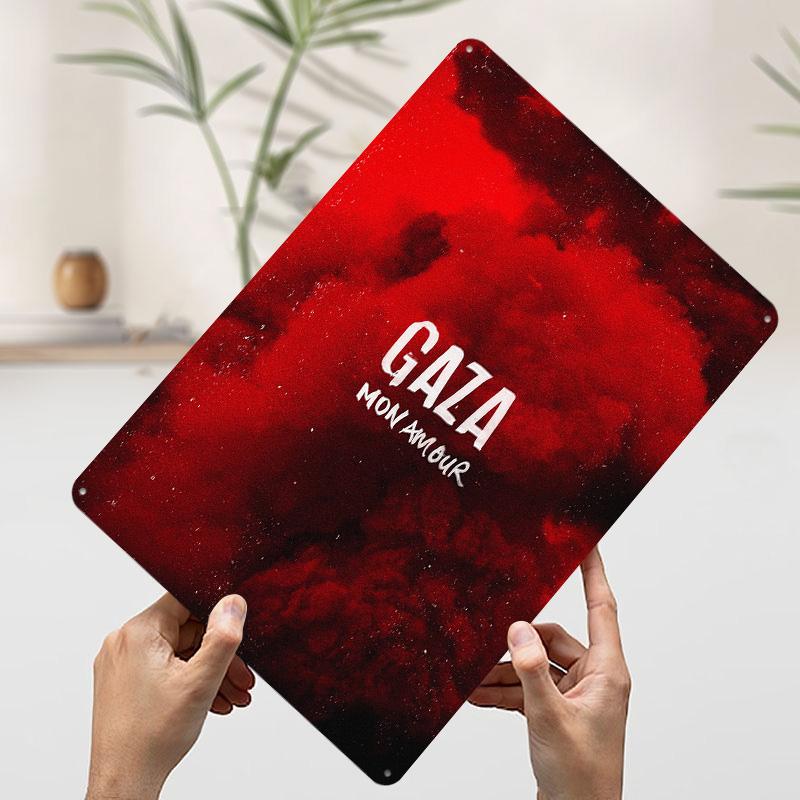 

Gaza Mon Amour Movie Poster Customized Wall Art Vintage Metal Signs Retro Tin Plaque for Man Cave Decoration Bedroom Decorations 7.9x11.8In(20x30cm)
