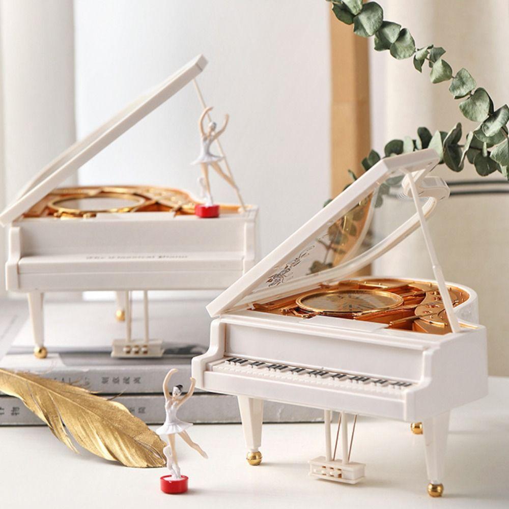 European-style Piano Model Music Box Office Decoration Retro Drawer Music Box Birthday Gift