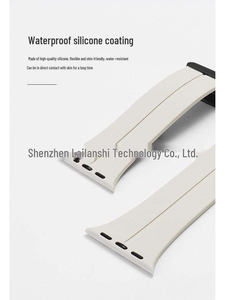 Magnetic Silicone Folding Buckle Band for Apple Watch & iWatch 6/7/8/9/10/SE/Ultra 2