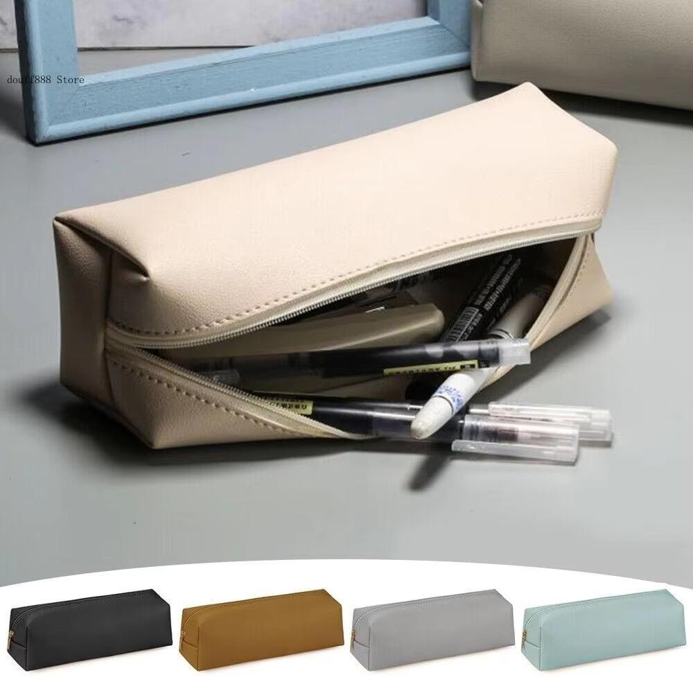 Pure Color Pencil Case Large Capacity Stationery Bag Simple Glasses Case Boy Girl