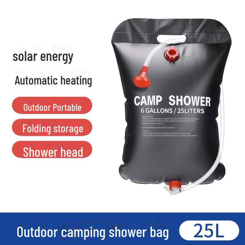 Pungă portabilă de apă încălzită solar pentru camping și uz în aer liber