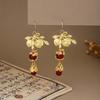 Elegant Butterfly Water Drop Pearl Tassel Earrings for Women - Traditional Qipao Style