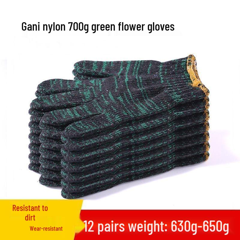 Durable, Thickened Yarn Work Gloves: Wear-Resistant, Dirt-Resistant Cotton for Repair & Construction