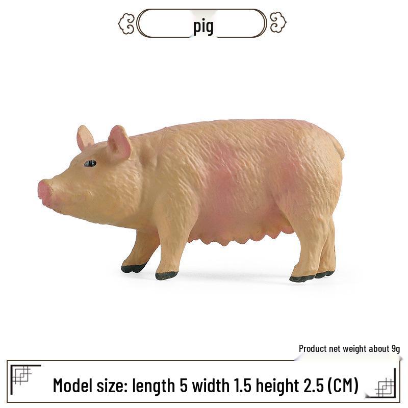 Mini Poultry Animal Models: Yellow Cattle, Chicken, Duck, Goose, Pig, Goat, Donkey, Horse Toys for Kids' Early Education & Decor