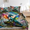 3pcs Butterflies and Dragons Bedding Set, Includes 1 Quilt Cover and 2 Pillowcases, Comfortable Bedding with Stylish Design for Bedroom