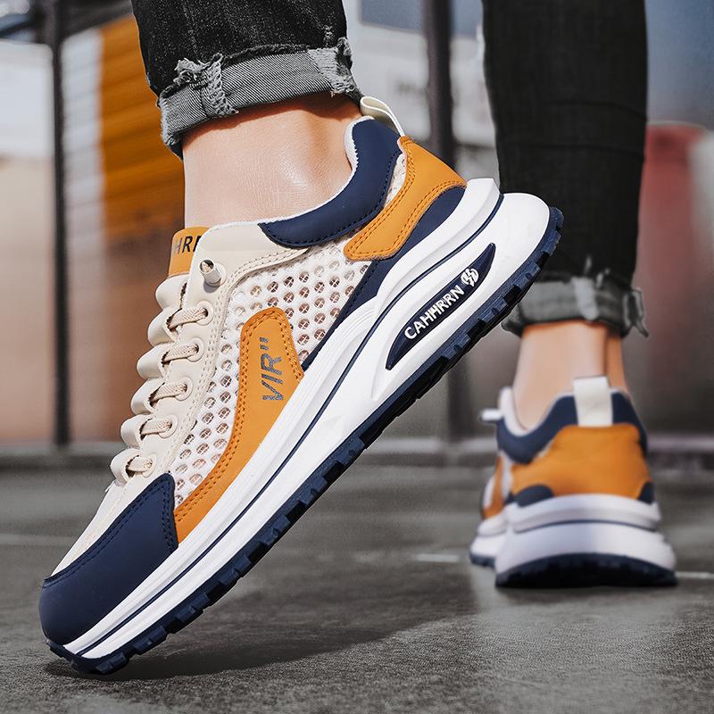 Men's shoes 2025 summer new men's outing mesh breathable trendy casual shoes Korean version of sports student skateboarding shoes