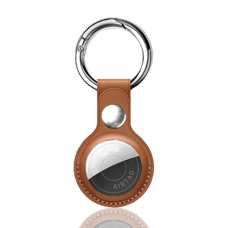 Apple AirTag Pet Tracker Protective Case with PU Leather and Finger Ring Buckle for Elderly - Anti-Lost Device