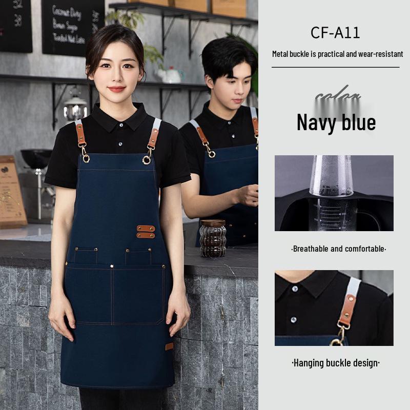 Custom Waterproof Oil-Proof Double Shoulder Canvas Apron