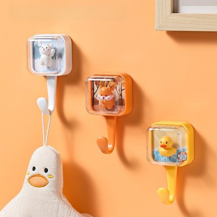 Adhesive Hooks Cute Animal Design No Drill Wall Mount For Bedroom Dorm Modern Home Decor Strong Adhesion