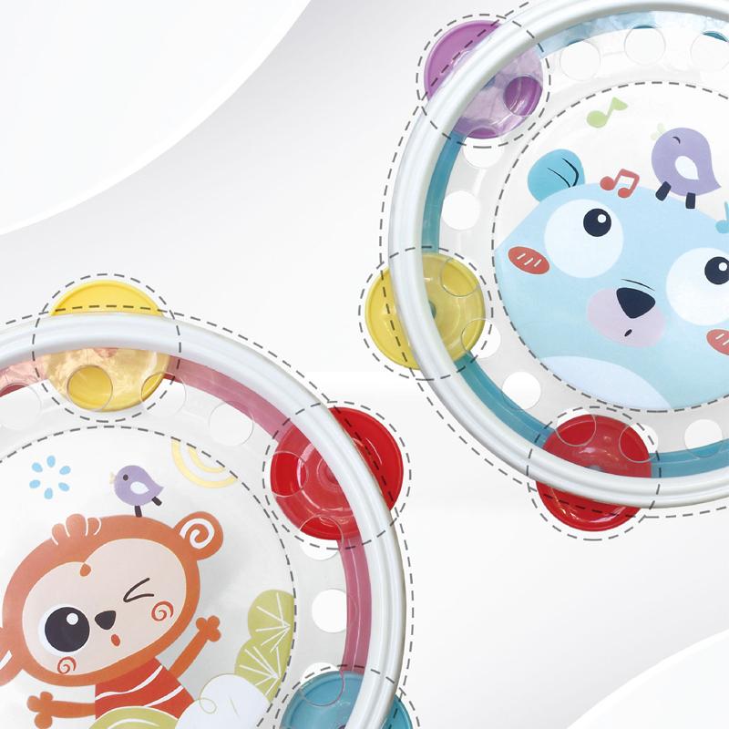 Baby Toys Hand-Held Drums, Percussion Instruments, Baby Hand-Held Tambourines Montessori Toy Interactive Hand Bell for Kid