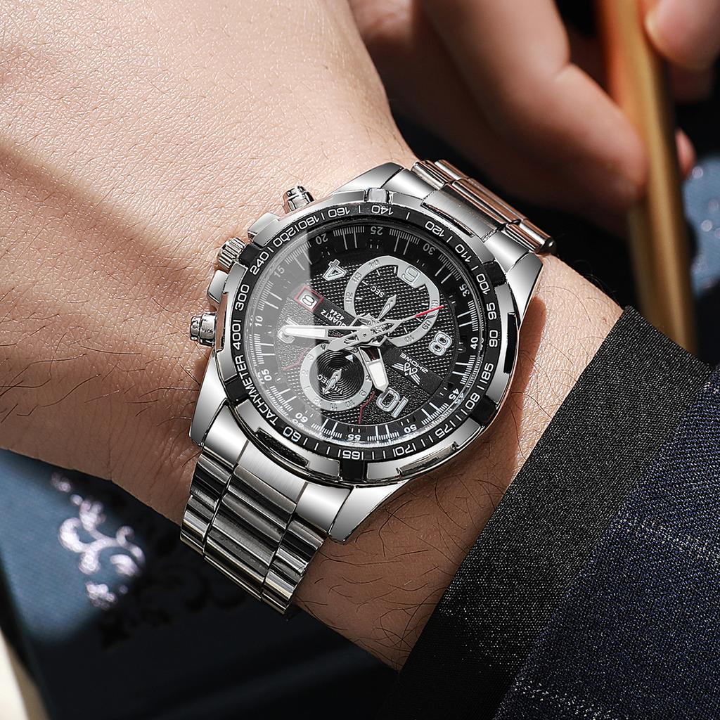 Luxury Men's Watch Date Fashion Watch Men Calendar Quartz Wristwatch Reloj Hombre