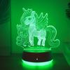 USB Unicorn 3D Night Light, Touch Controlled 7 Color Changing Ambient Lights, Bedroom Desktop Party Decoration and Gift Lights.